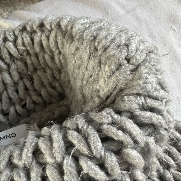 Mango Gray Chunky Knit Turtleneck Sweater Oversized Cozy Size L - Picture 9 of 15